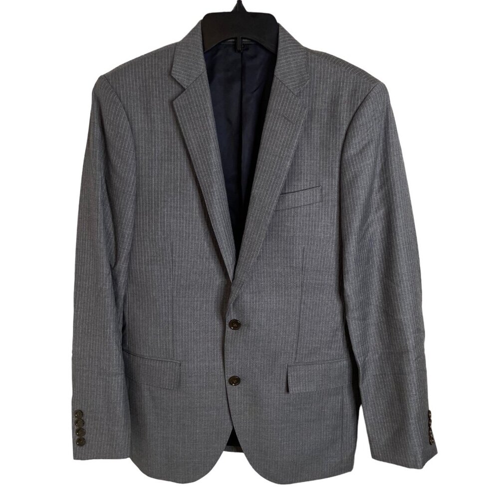 J. Crew men’s Ludlow sport coat wool pin striped‎ gray blazer 36R